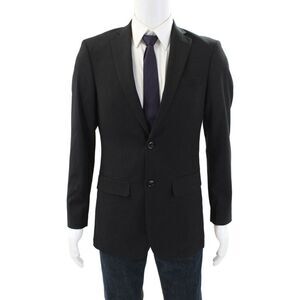 Alberto Cardinali Men's Long Sleeves Collared Lined Basic Jacket Black Size 36